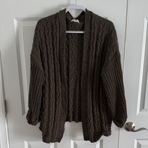 Umgee Olive Green  Cable Knit Sweater Cardigan size 2XL